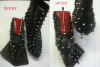 Red Metallic Boots repaired